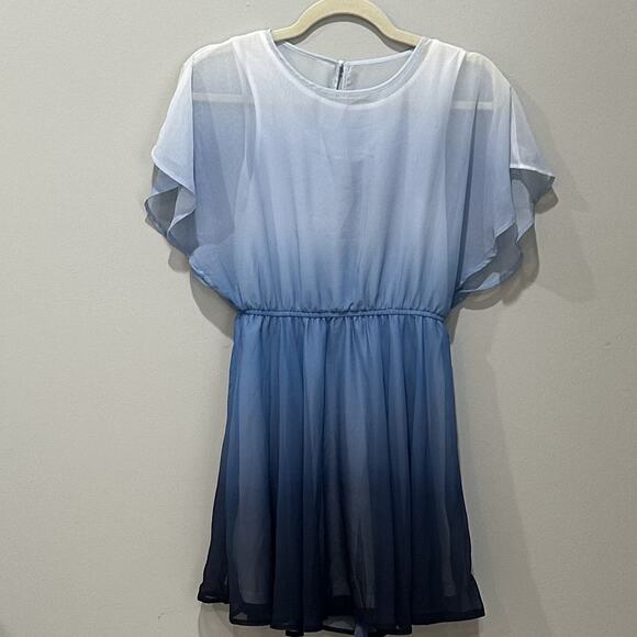 H&M blue Chiffon Ombre pattern dress NWT size 16/18 - Picture 1 of 10